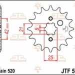 Pignone acciaio JT - KAWASAKI KX 250 KX500 -2004 - 13 denti