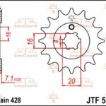 Pignone acciaio JT - KAWASAKI KX65 KX85 - 14 denti Conversione passo 428