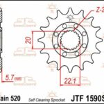 Pignone acciaio JT - YAMAHA YZ125 YZF250 / FANTIC XX XE 125 XXF XEF 250 - 13 denti AUTOPULENTE