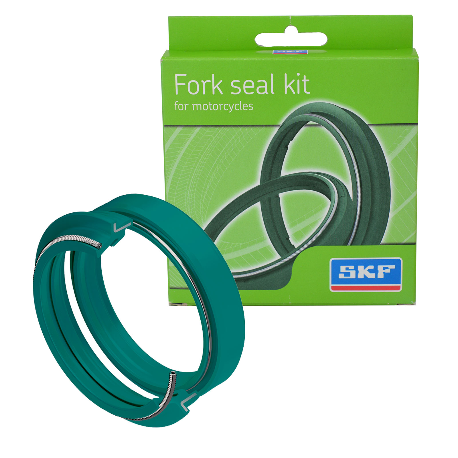 SKF47S.HD_.jpg Kit paraolio forcella SKF verdi doppio labbro CRF / RMZ / KX F - vecchi modelli - immagine 1