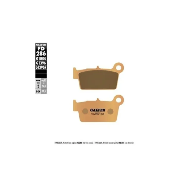 Pastiglie freno posteriori offroad Galfer FD286G1396 Kawasaki-Yamaha-Fantic-Suzuki-TM