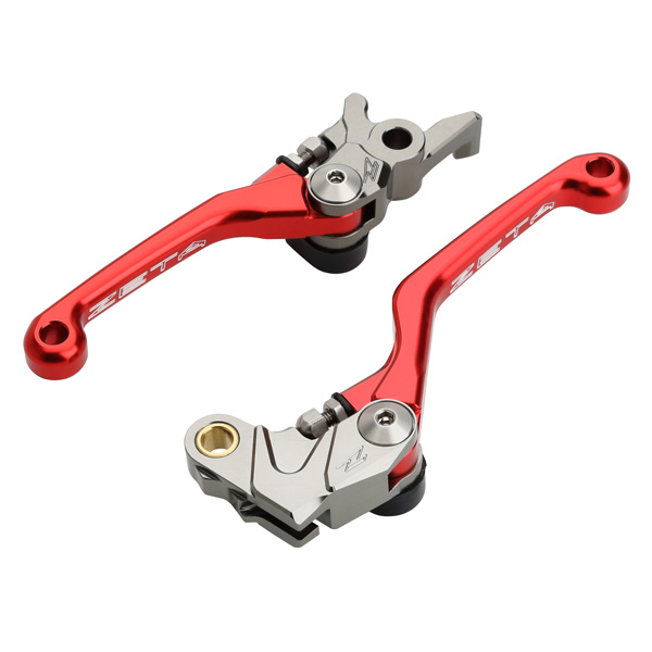 Kit leve 3 dita honda crf ZETA Kit leve freno e frizione ZETA rosse Honda - 3 dita - immagine 1