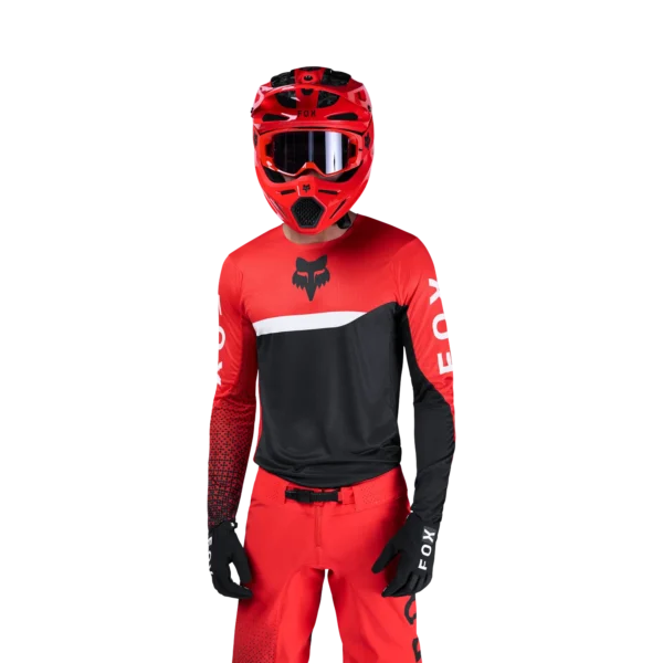 Completo Motocross FOX Flexair Fracture - Rosso Fluo