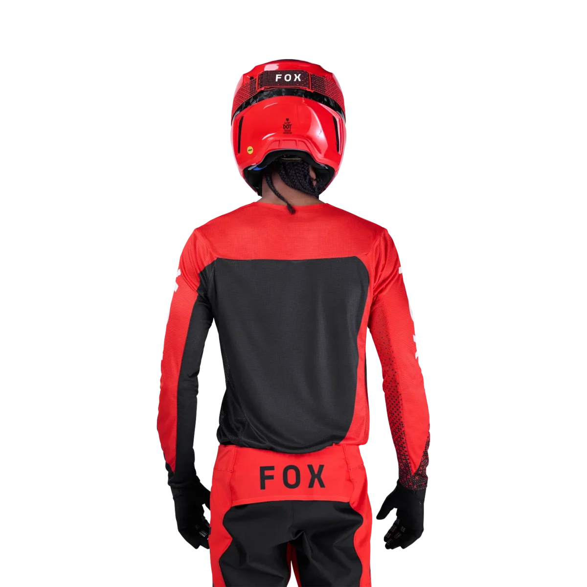 Completo Motocross FOX Flexair Fracture - Rosso Fluo - immagine 2