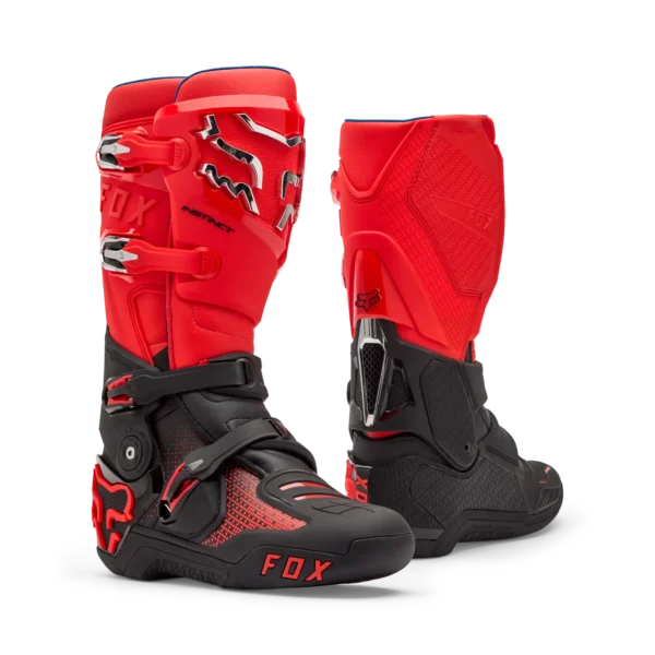 Stivali Motocross FOX Instinct - Rosso Fluo