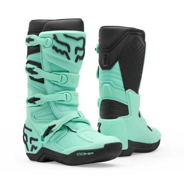 Stivali Motocross Ragazzo FOX Comp Verde Acqua
