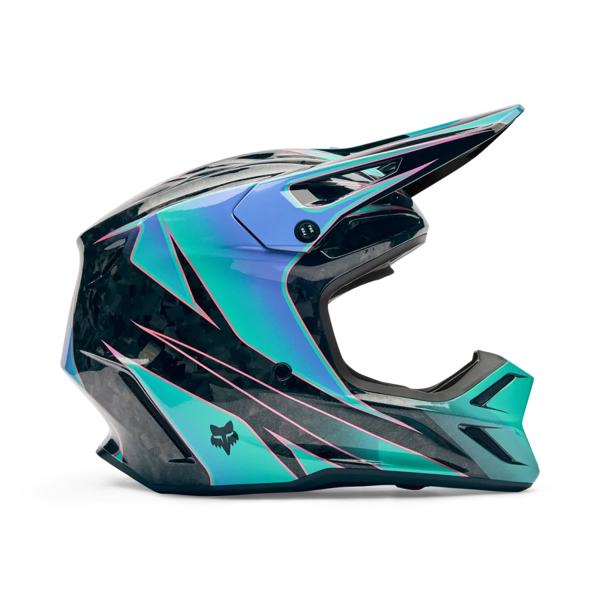 Casco Motocross FOX V3 RS Canvas Blu Acqua - immagine 2