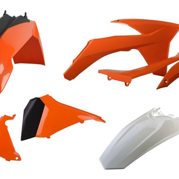 Kit plastiche CEMOTO Arancione / Bianco – KTM 125 / 150 / 250 SX 2011