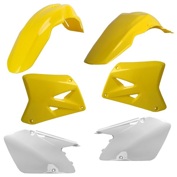 Kit plastiche CEMOTO Giallo / Bianco – Suzuki RM 125 / 250 2001–2012