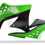 Convogliatori radiatore POLISPORT verdi/neri – Kawasaki KX 250 F 2009–2012