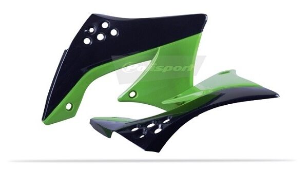 Convogliatori radiatore POLISPORT nero/verdi – Kawasaki KX 450 F 2009–2011