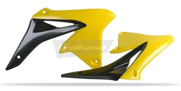 Convogliatori radiatore POLISPORT nero/gialli – Suzuki RMZ 250 2010–2018