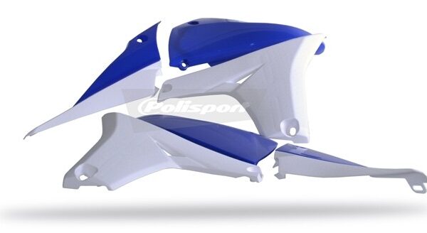 Convogliatori radiatore POLISPORT blu/bianchi con copri serbatoio – Yamaha YZ 450 F 2010–2013