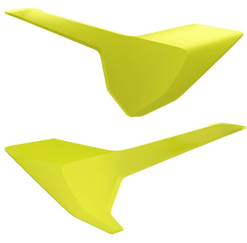 p8418200004.jpg Portanumeri laterali POLISPORT giallo fluo – Husqvarna TC / FC / TE / FE 2016–2019 - immagine 1