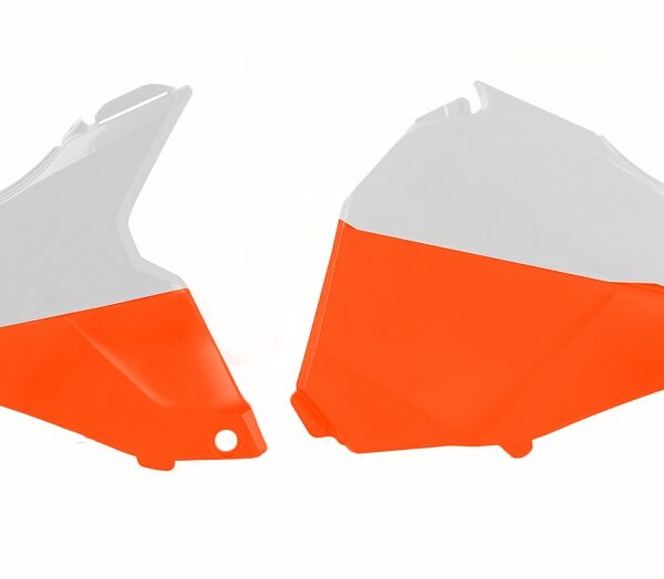 Coperchi laterali cassa filtro POLISPORT arancione/bianco KTM EXC 2014–2016