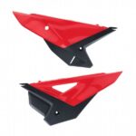 Portanumeri laterali con protezione calore POLISPORT HONDA rosso/nero