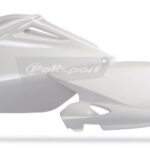 Portanumeri laterali POLISPORT HONDA CRF 250 R bianco con protezione calore 2006–2009