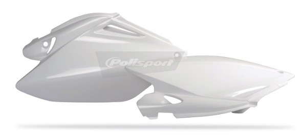 p8602800008.jpg Portanumeri laterali POLISPORT HONDA CRF 250 R bianco con protezione calore 2006–2009 - immagine 1