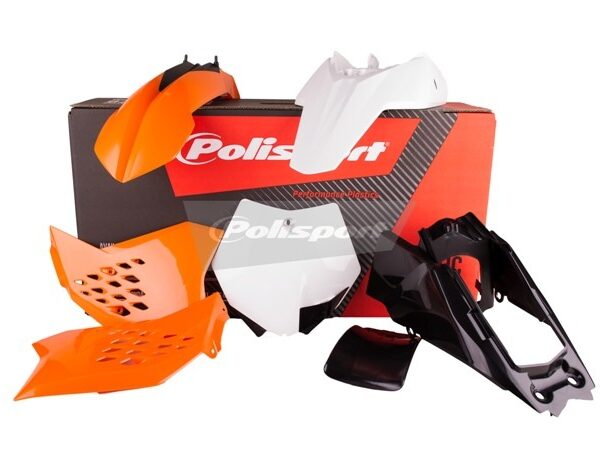 Kit plastiche POLISPORT KTM 65 SX 2012–2015 arancione bianco