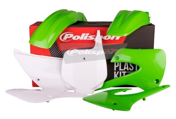 Kit plastiche POLISPORT Kawasaki KX 85 2001–2013 verde bianco