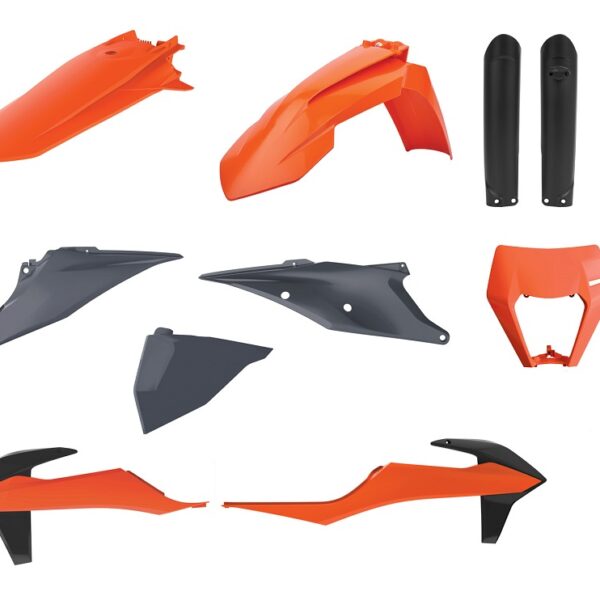 Kit plastiche POLISPORT KTM EXC EXC-F 2020–2023 arancione nardo grey