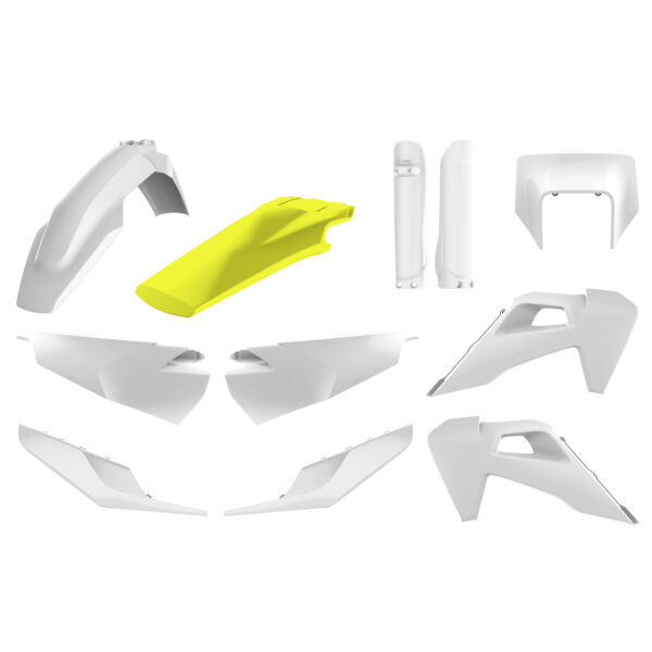Kit plastiche POLISPORT Husqvarna FE TE 2020–2023 bianco giallo
