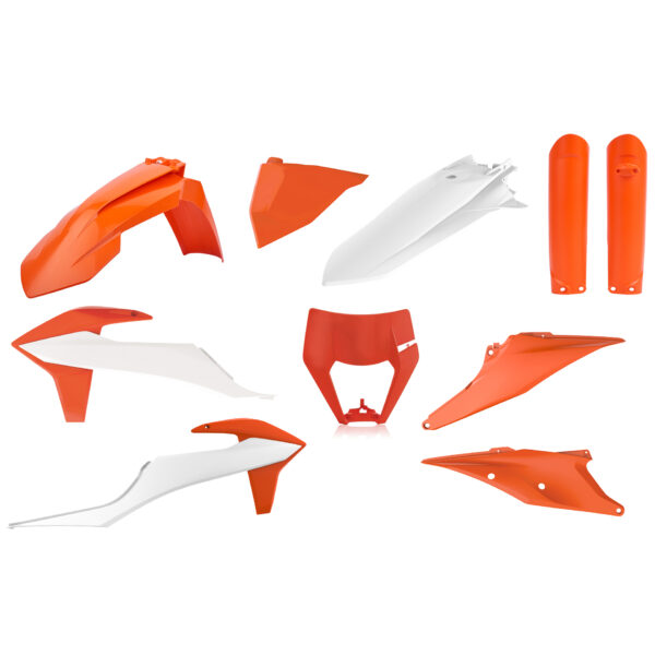 Kit plastiche POLISPORT KTM EXC EXC-F 2020–2023 arancione bianco