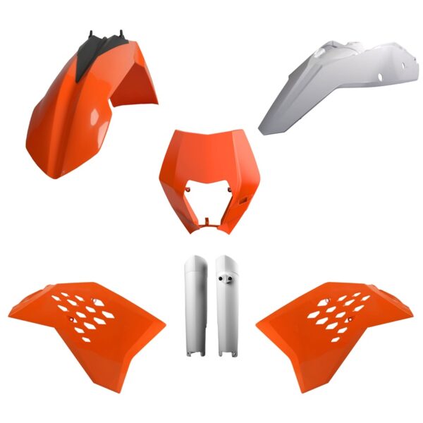Kit plastiche POLISPORT KTM EXC EXC-F 2008–2011 arancione bianco