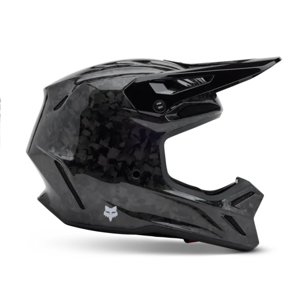 Casco Motocross FOX V3 RS Carbon Solid Nero Lucido