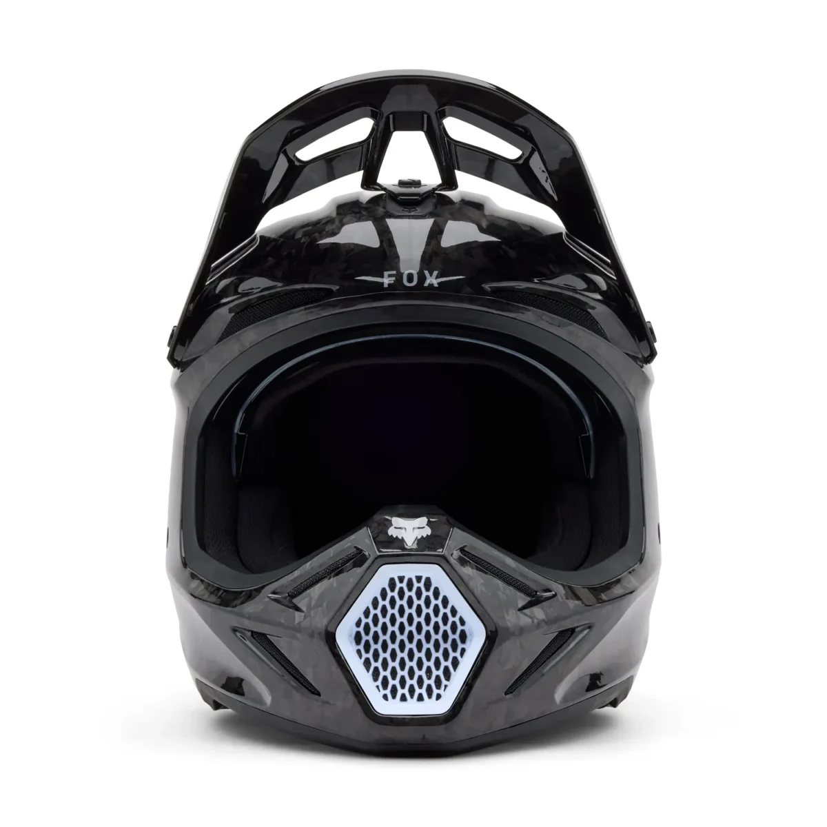 Casco Motocross FOX V3 RS Carbon Solid Nero Lucido - immagine 5
