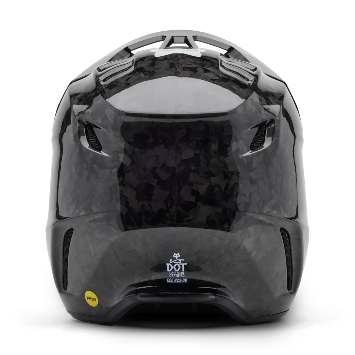Casco Motocross FOX V3 RS Carbon Solid Nero Lucido - immagine 3