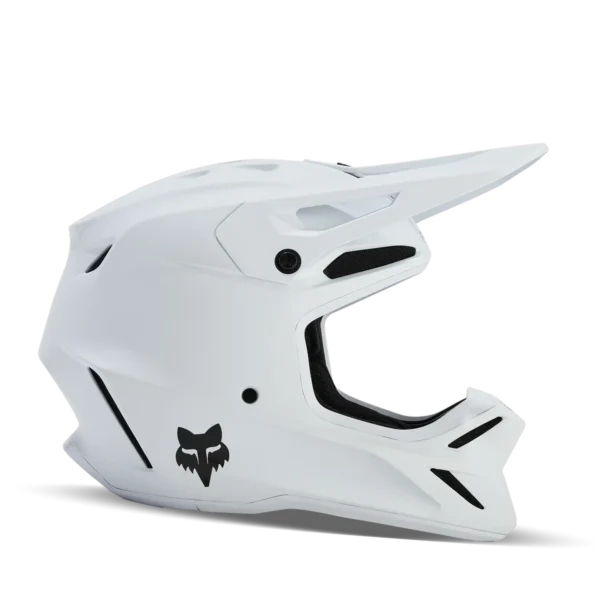 Casco Motocross FOX V3 Solid Bianco Opaco