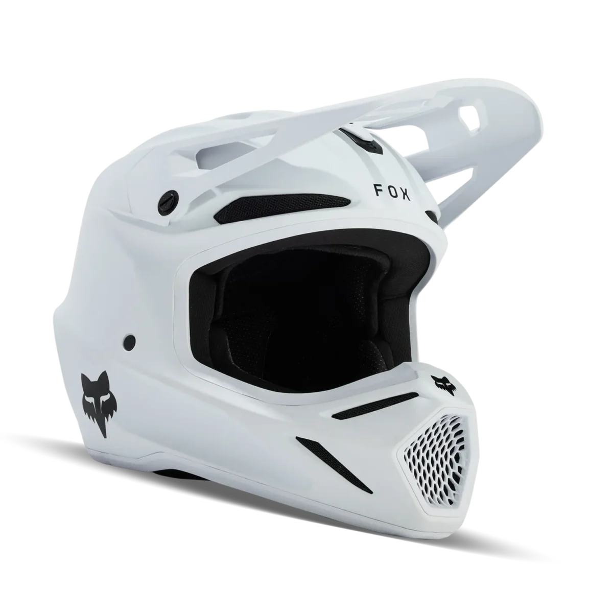 Casco Motocross FOX V3 Solid Bianco Opaco - immagine 3