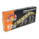 Catena Moto-Master V2 520 Cross senza O-Ring 120 maglie – Oro